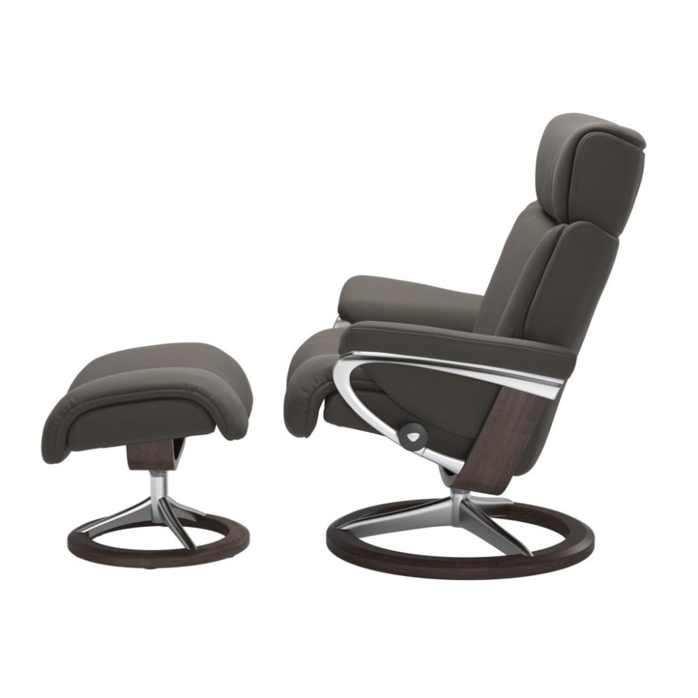 Stressless® Magic (M) Recliner with Footstool – Signature Base view 7