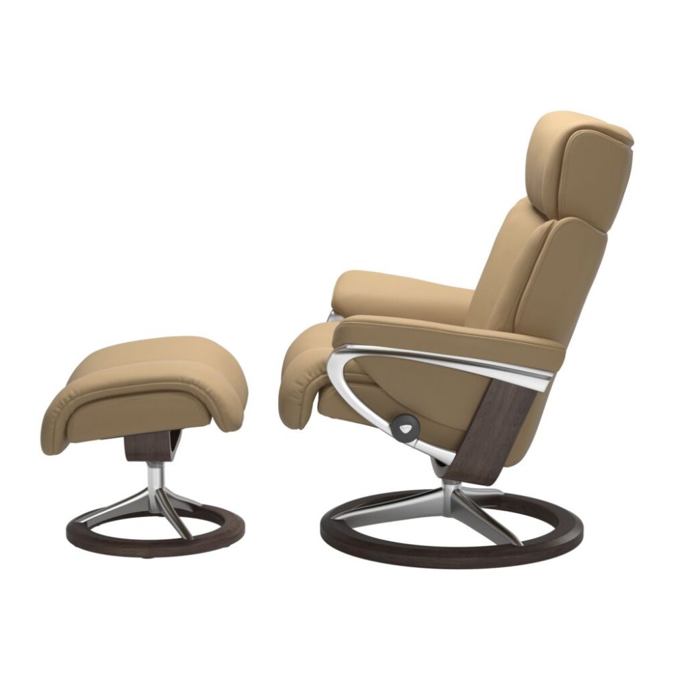 Stressless® Magic (M) Recliner with Footstool – Signature Base view 2
