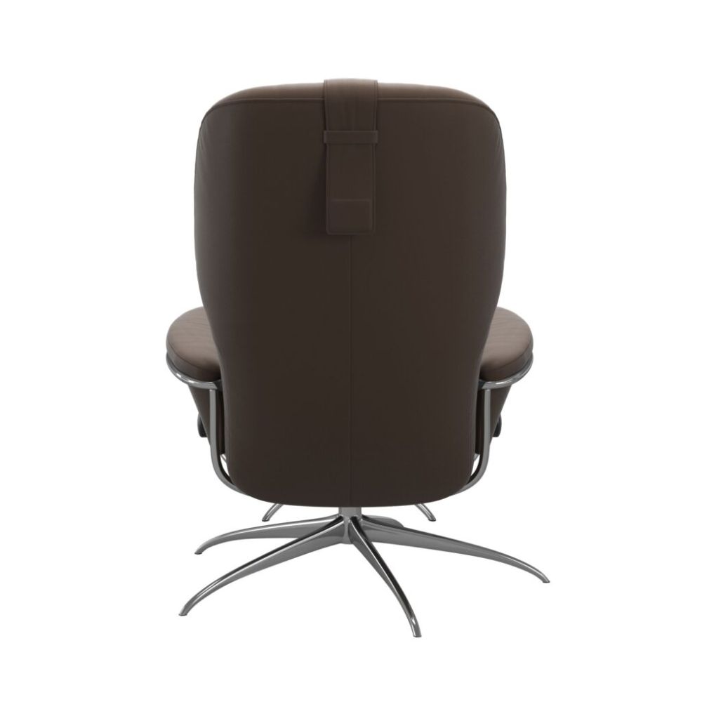 Stressless® Rome Adjustable Headrest Chair with Footstool – Star Base view 3