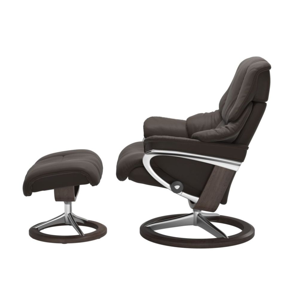 Stressless® Reno (M) Recliner with Footstool – Signature Base view 2