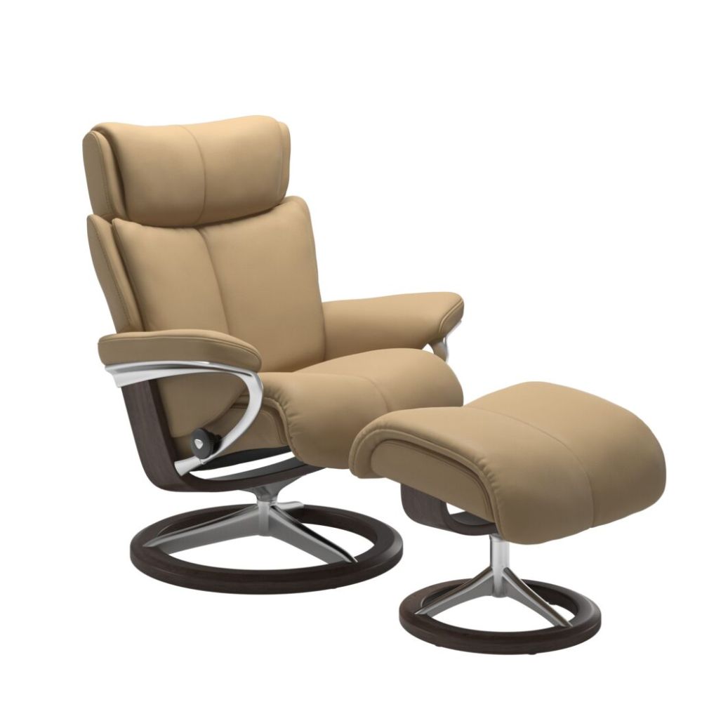 Stressless® Magic (M) Recliner with Footstool – Signature Base