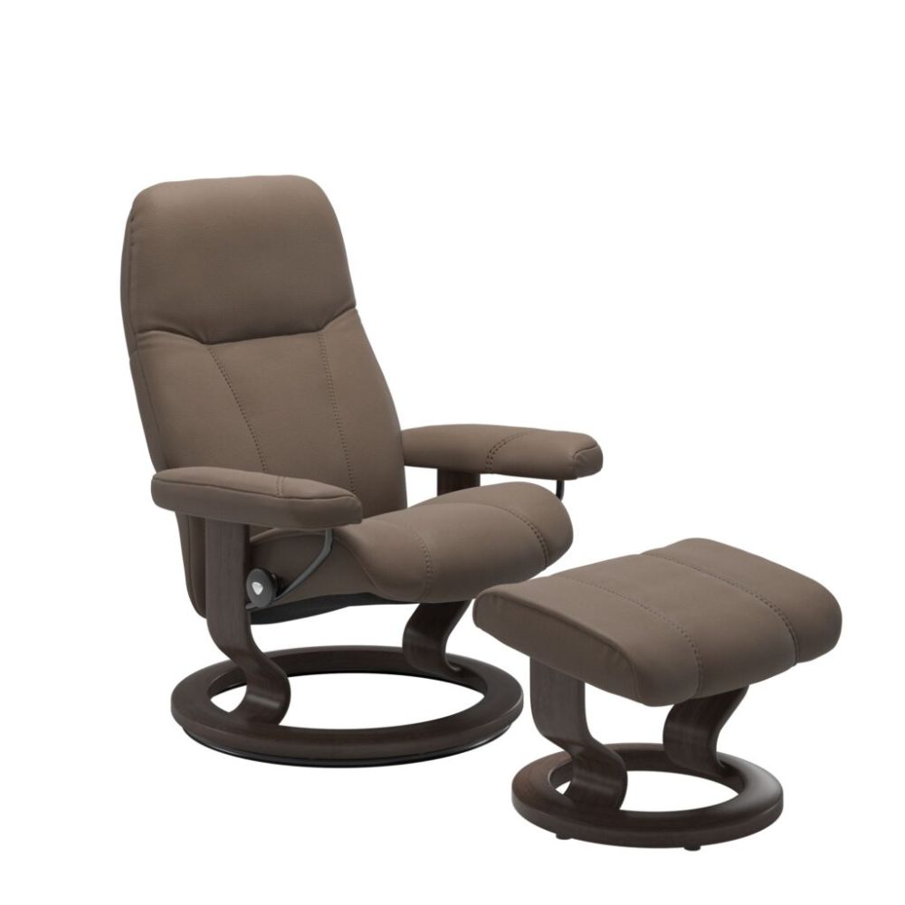 Stressless® Consul (M) Recliner with Footstool – Classic Base